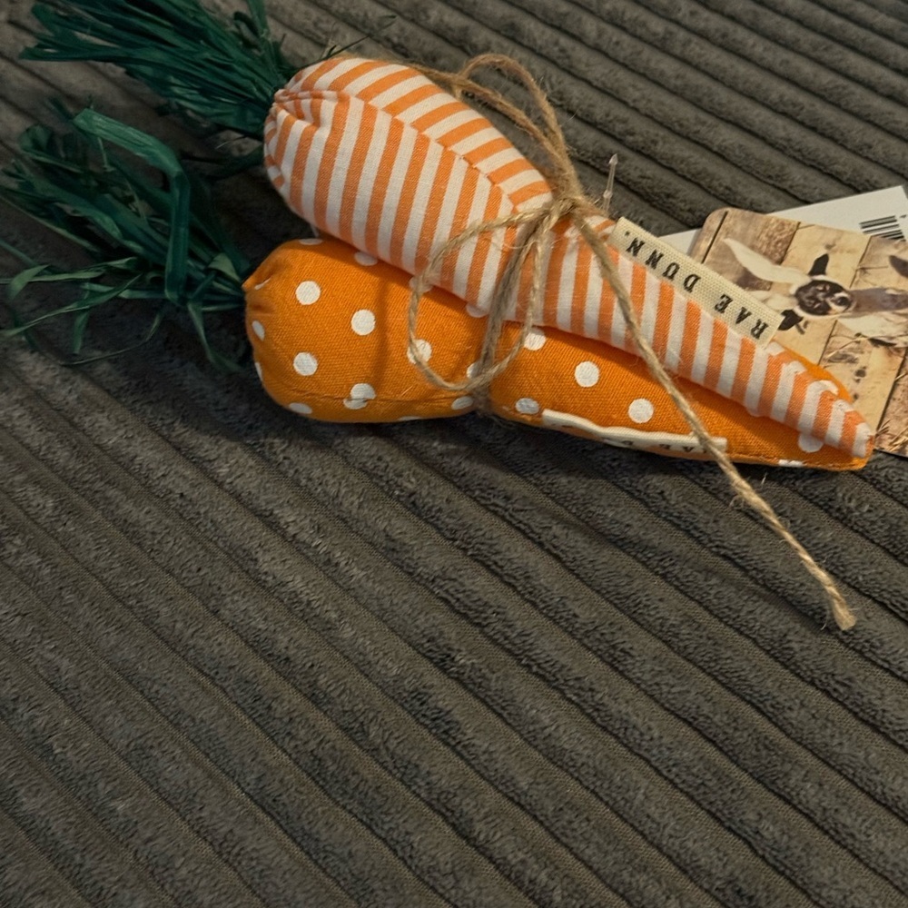 Rae Dunn Orange and White Fabric Carrots - Picture 2 of 3